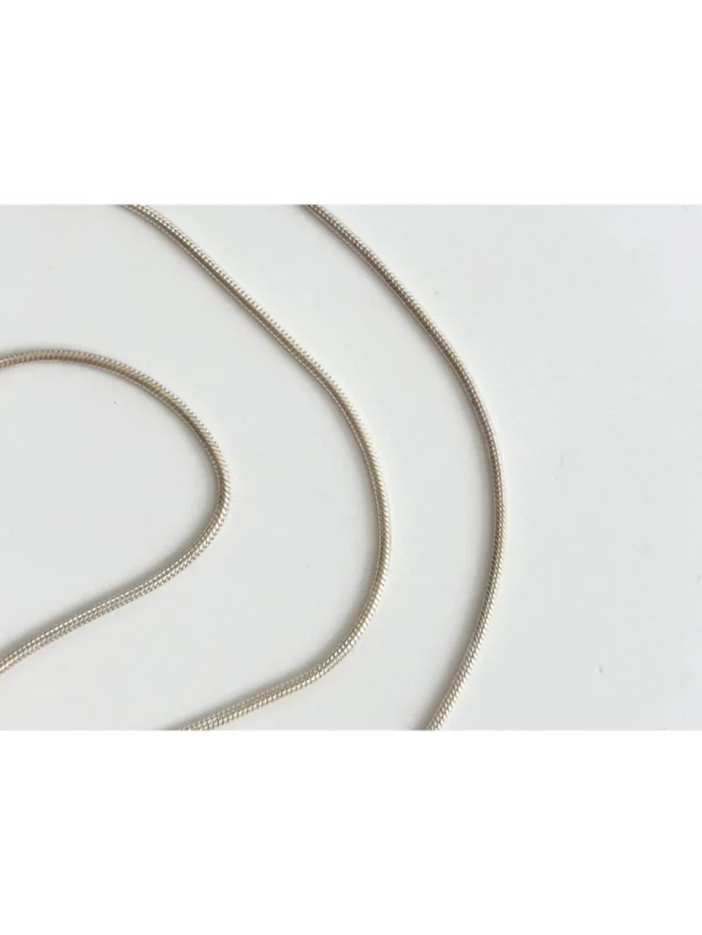 Snake Chain Sterling Silver 925 Minimalist Classic Vintage Necklace - 18